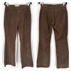 Vintage 90s Gap Womens Corduroy Low-Rise Flare Pants Brown Dark Wash Jr Size 6